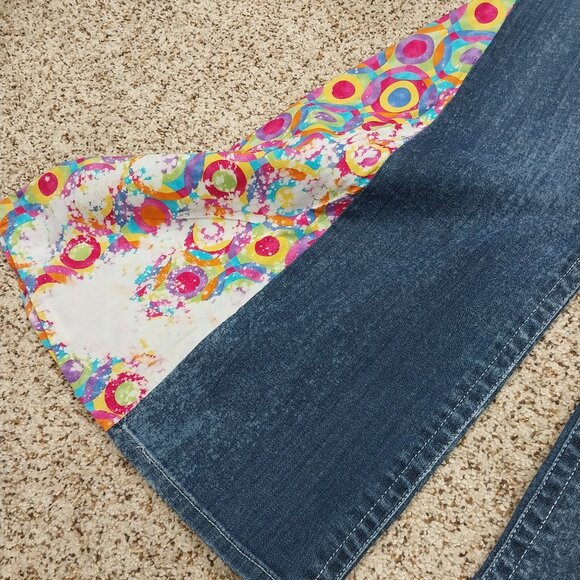 3323 Size 10m Lee Slender Secret Upcycled Bleached Bell-Bottoms. - Picture 3 of 7